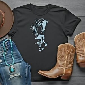 Artistic Horse Graphic Tee • Western Boho Country Shirt • Unisex